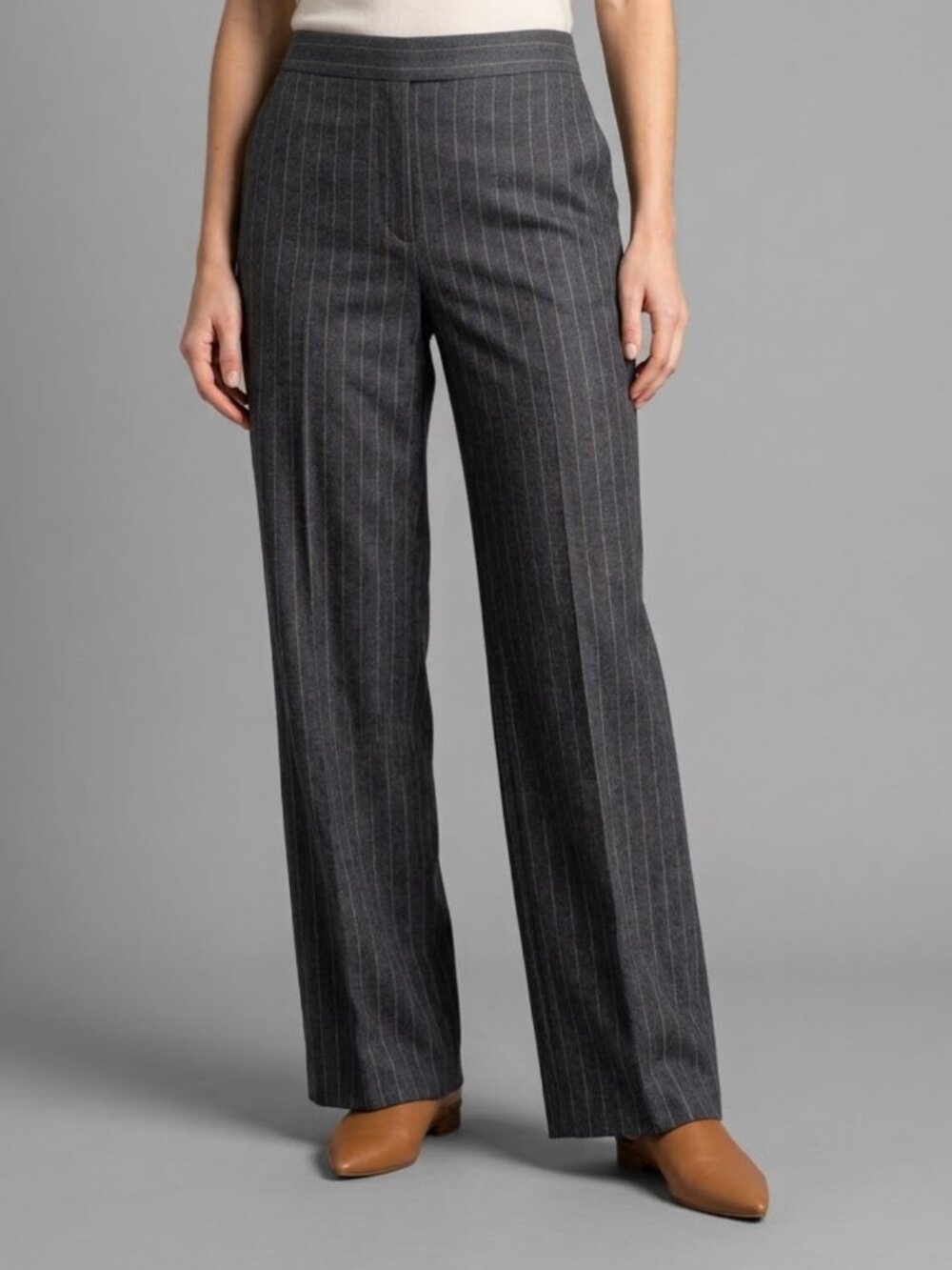 Brooks Brothers Women's Wool Pinstripe Straight Leg Dress Pants